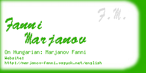 fanni marjanov business card